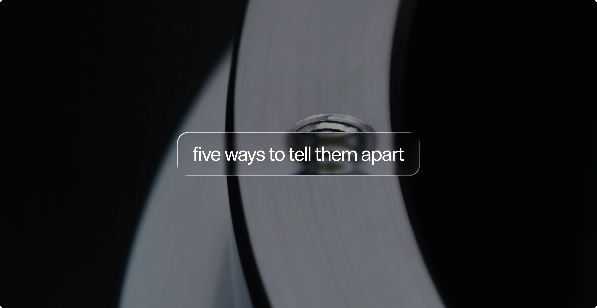 Dark abstract cover for the AI PO software buyer's guide, captioned "five ways to tell them apart"